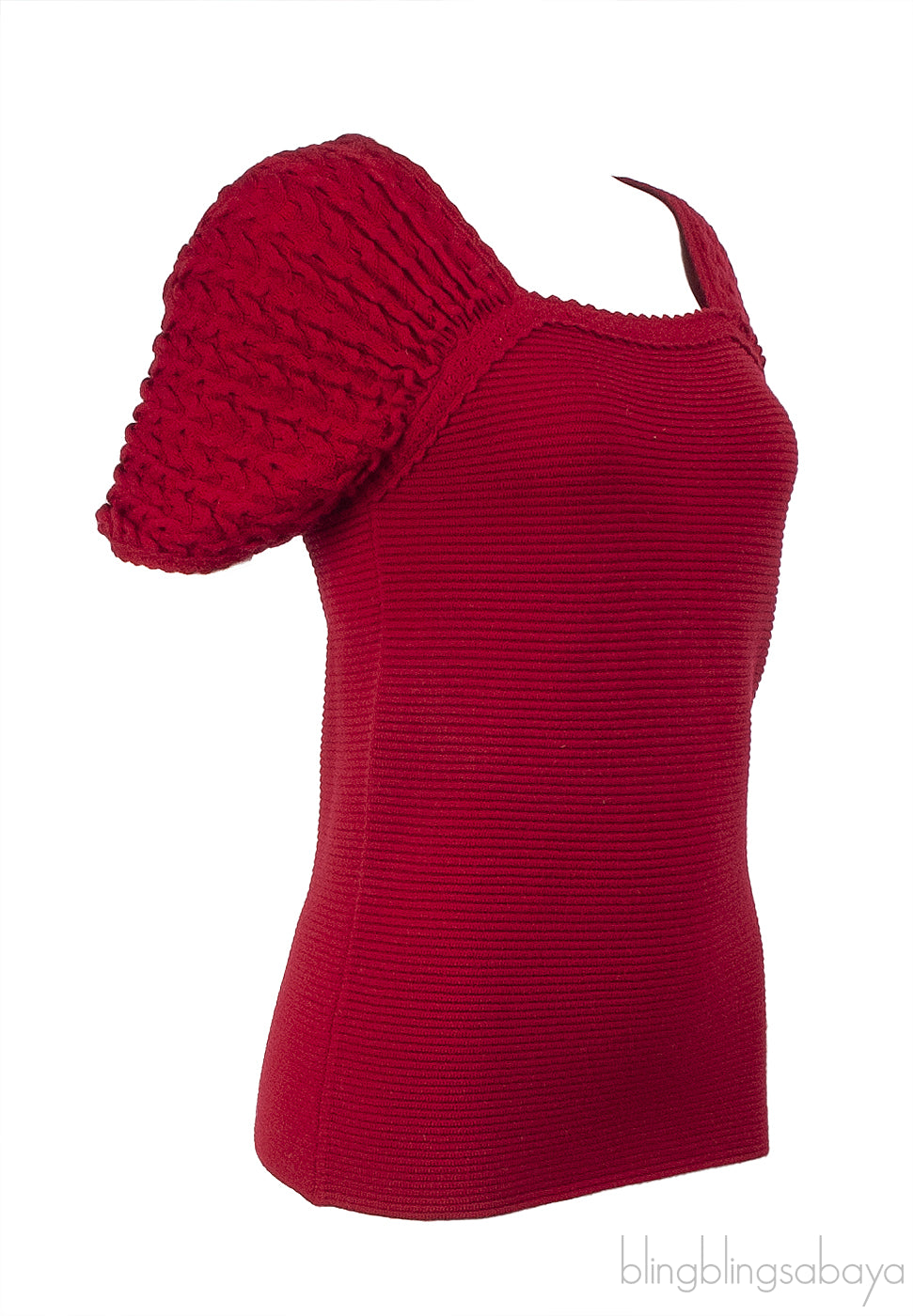Chanel Red Wool Vintage Top