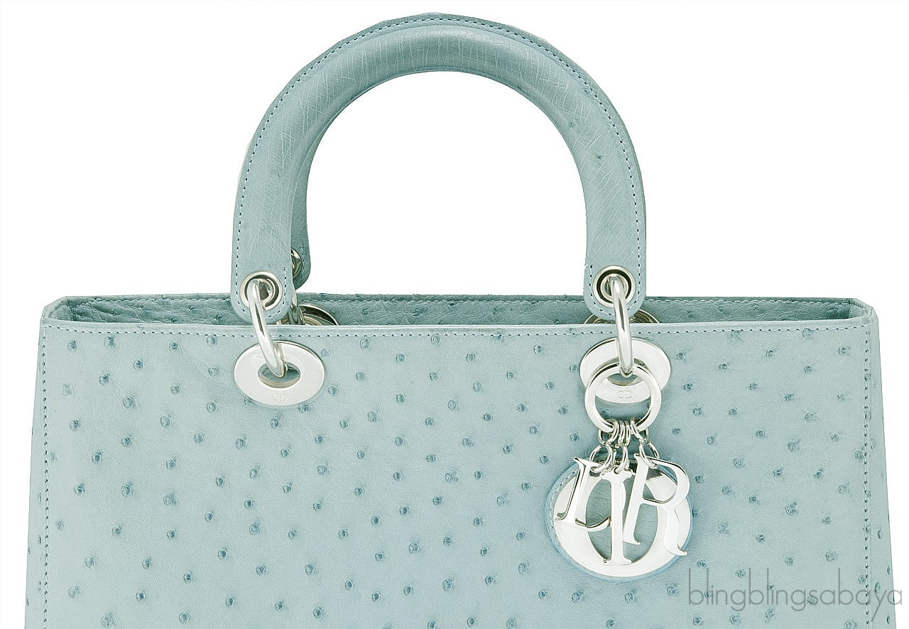 Lady Dior Ocean Blue Ostrich L.Ed