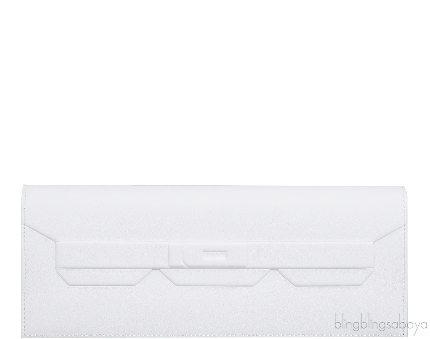 Shadow White Kelly Cut Pochette Swift