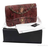 Chanel Classic Jumbo Burgundy Python Flap Bag