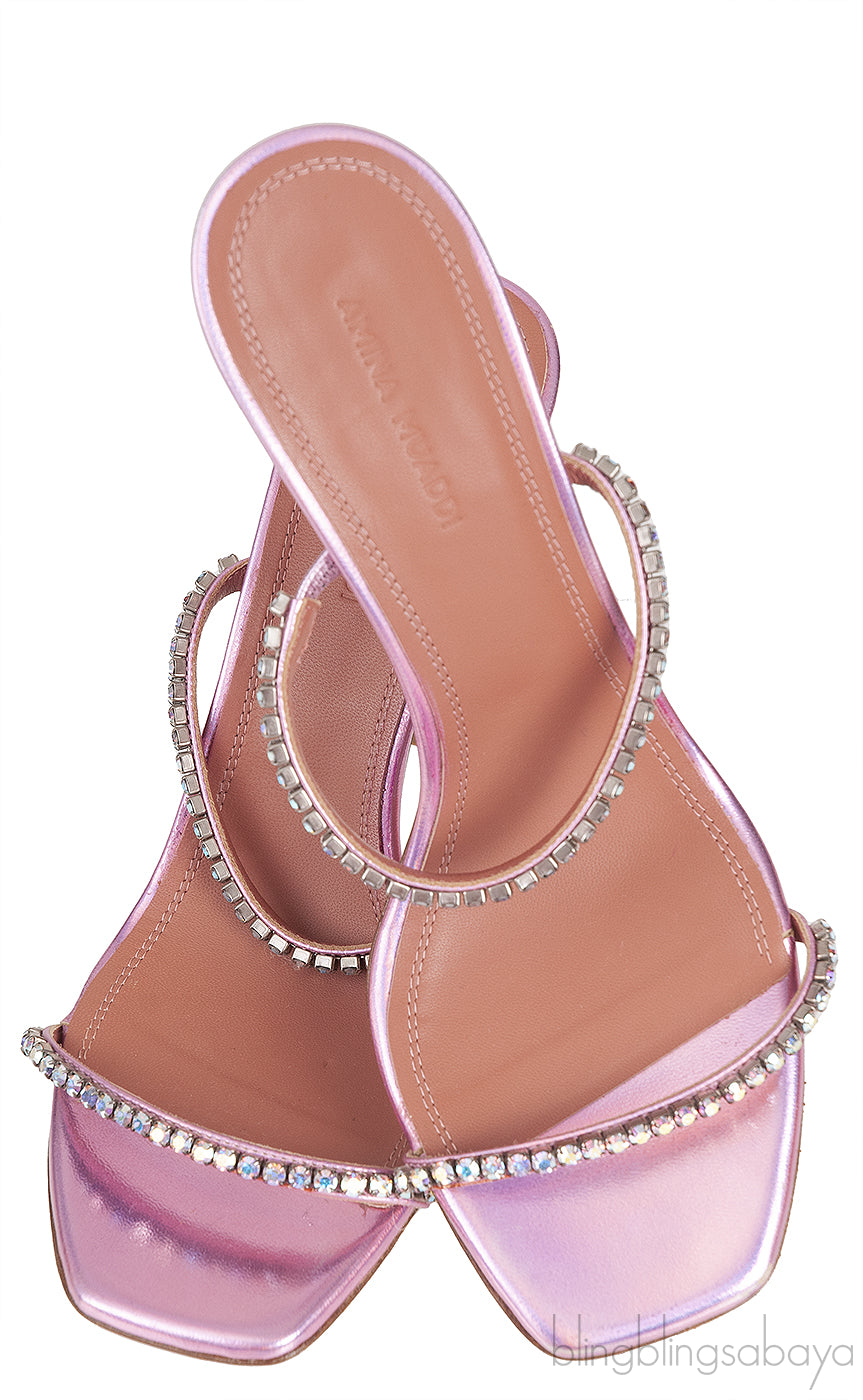 Crystal Embellished Leather Sandals