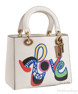 Off-White Lady Dior Calfskin Niki De Saint Phalle Love Medium Supple Bag