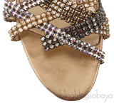 Tri-color Crystal Mini Kitten Heels