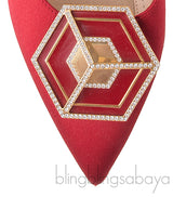 Red Satin Eden Mirror Flat Mule