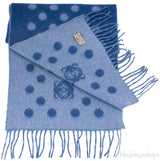 Polka Dot Anagram Blue Scarf