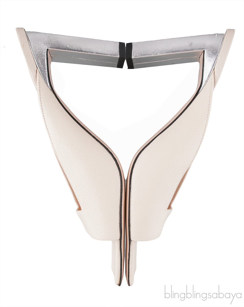 Isa Open Toe Mules Beige