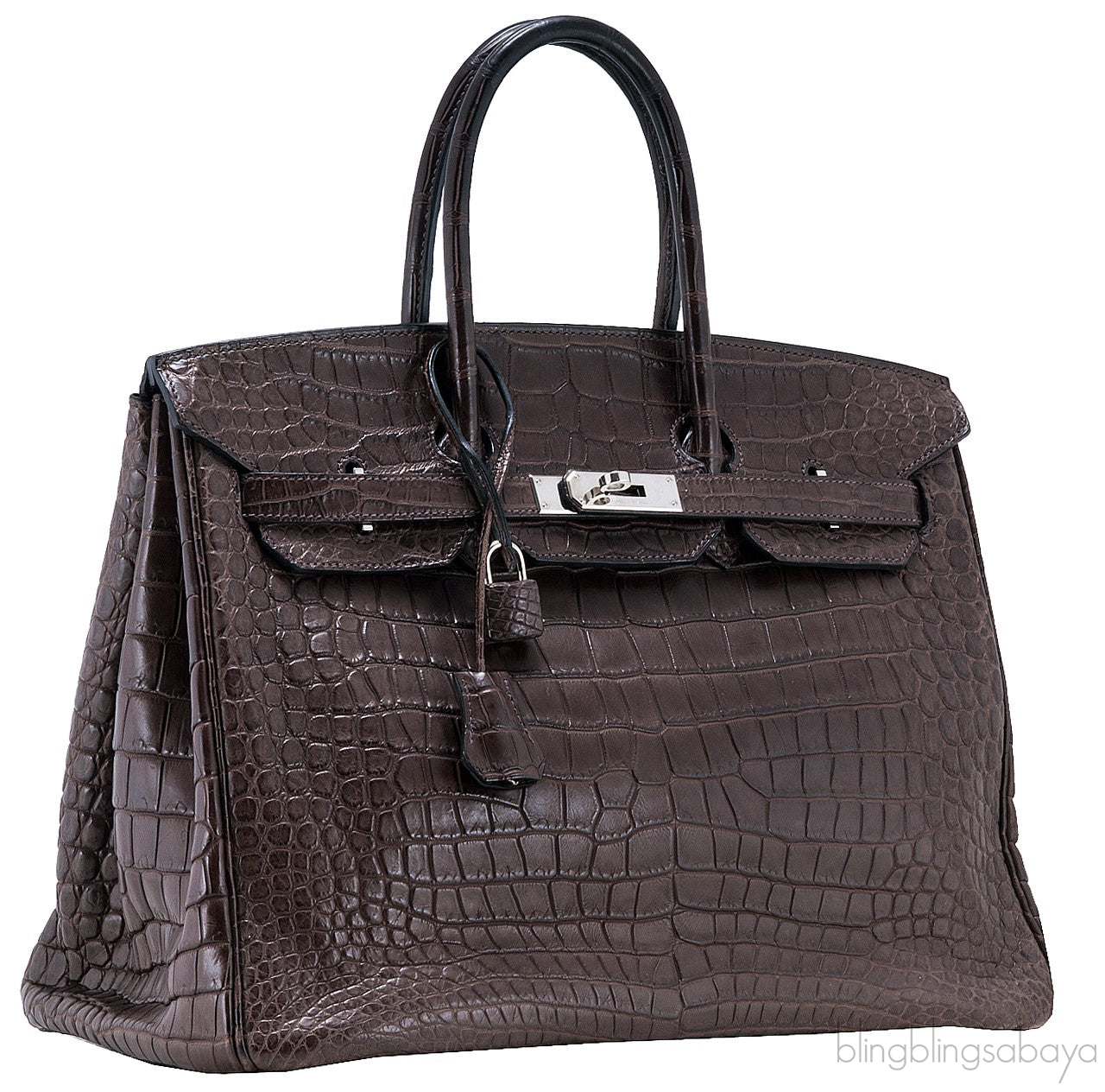 Birkin 35 Brown Matte Porosus PHW