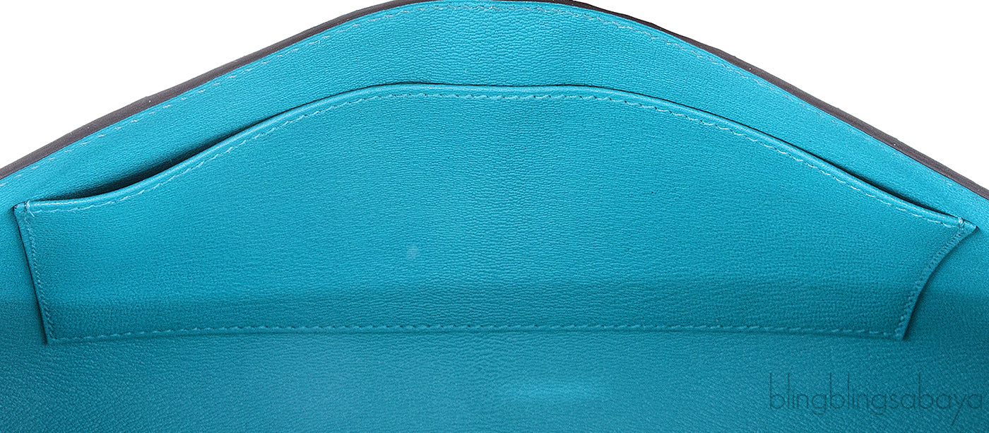 Kelly Cut Alligator Matte Bleu Paon