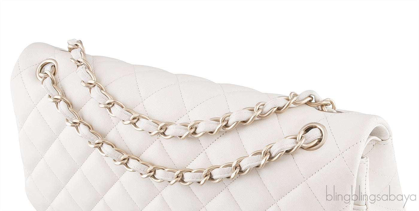 White Jumbo Flap Bag