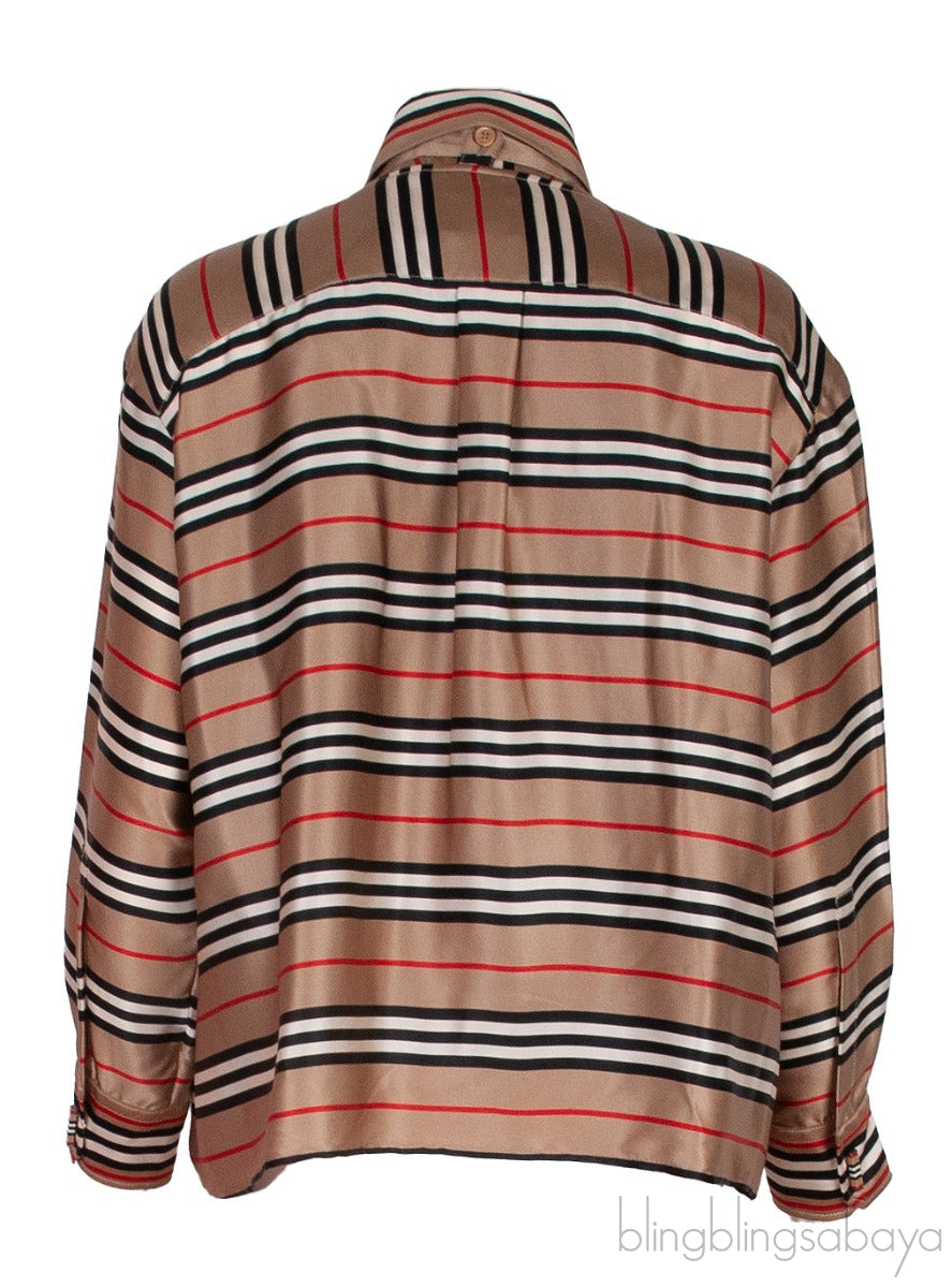 Brown Stripes 2Piece Shirt Set
