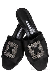Martamod Black Satin Mules