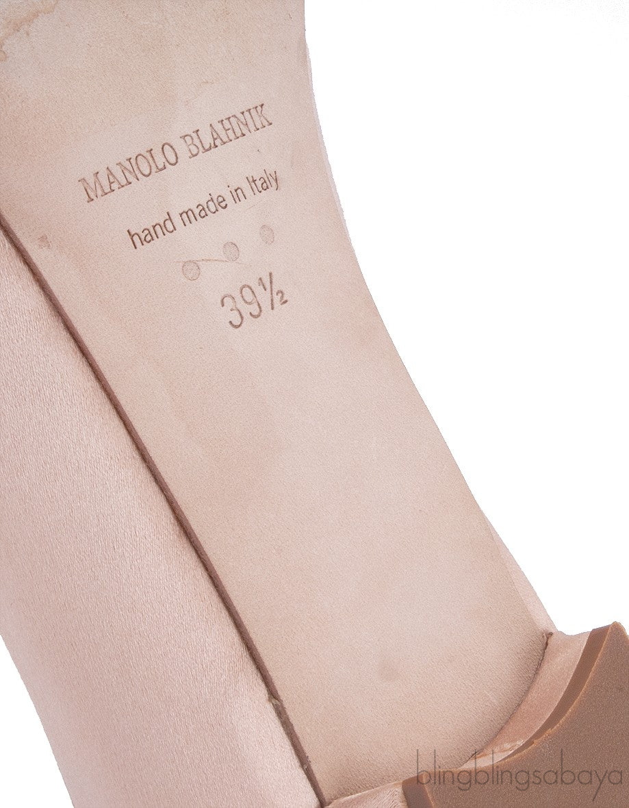 Hangisi Nude Satin Flat