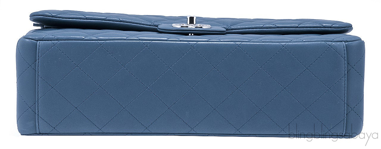 Maxi Jumbo Blue Tempete Flap Bag