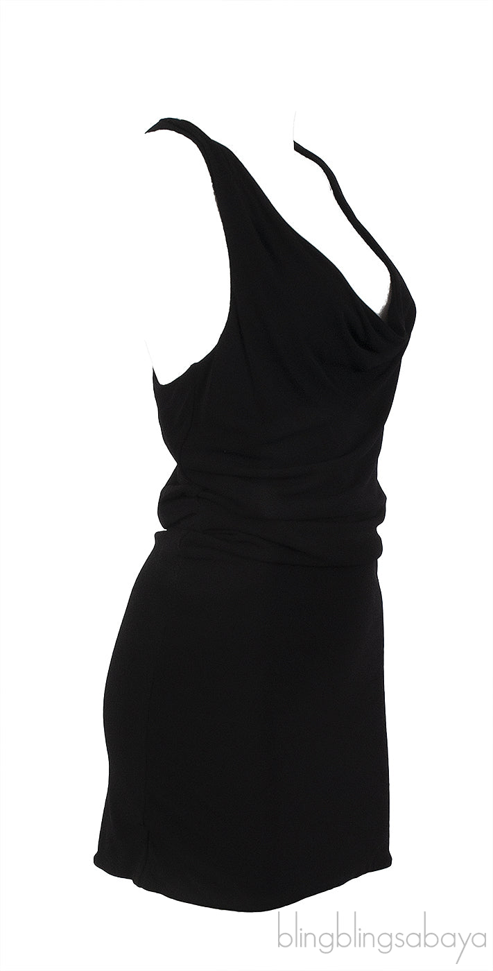 Barbara Bui Black Asymmetrical Sleeveless Mini Dress