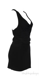 Barbara Bui Black Asymmetrical Sleeveless Mini Dress
