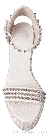 Madmonica 120 Spiked Croc-effect Leather Espadrille Wedge