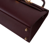 Hermes Special Order Kelly 25 Rouge and Gris Perle Epsom Sellier BGHW