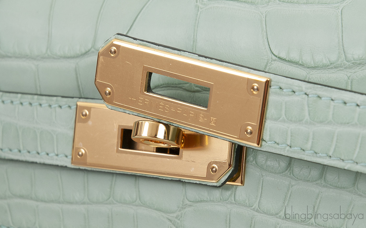 Kelly 28 Vert D\'Eau Matte Crocodile GHW