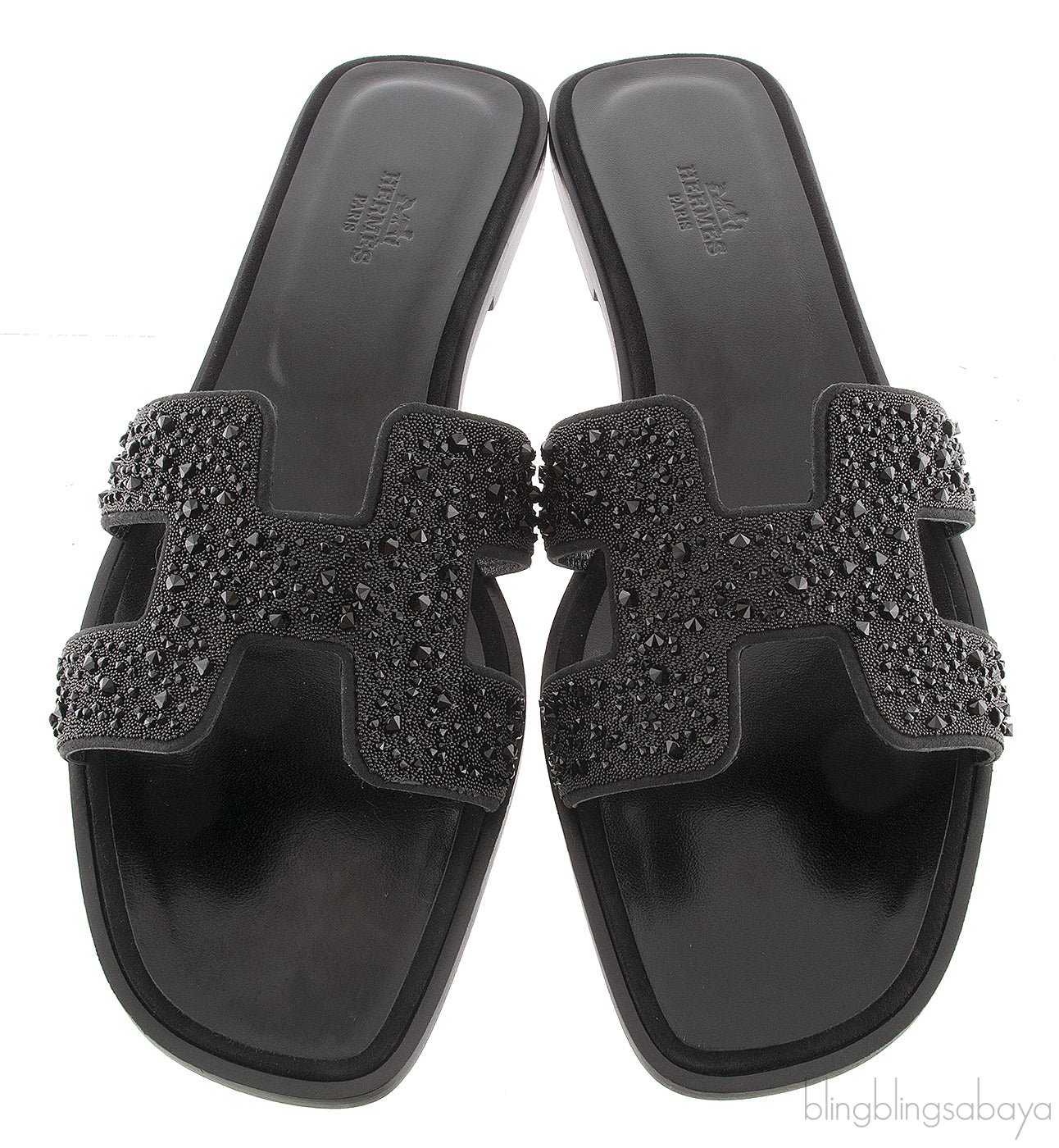 Black Oran Strass Sandals