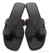 Black Oran Strass Sandals
