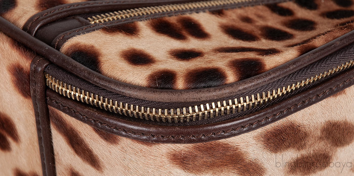 Leopard Pony Hair Medium Luggage Trolley