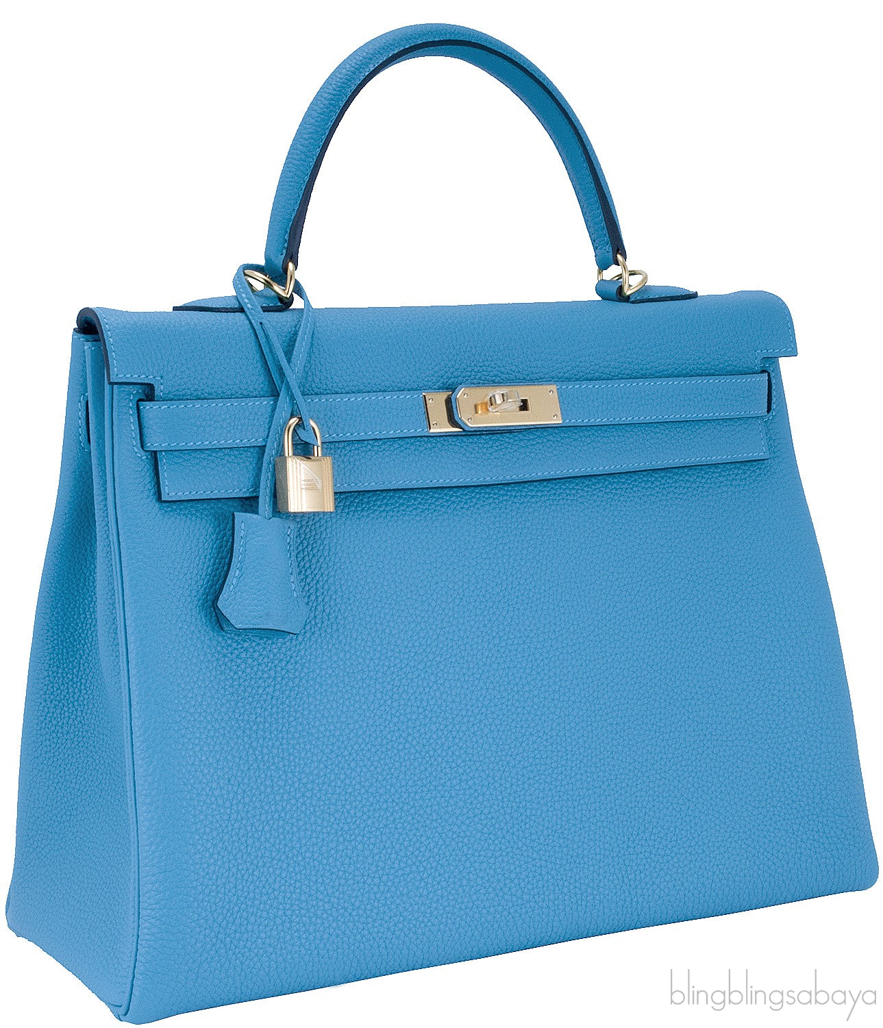Kelly 35 Blue Turquoise Togo GHW