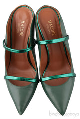 Dark Green Maureen Leather Mules