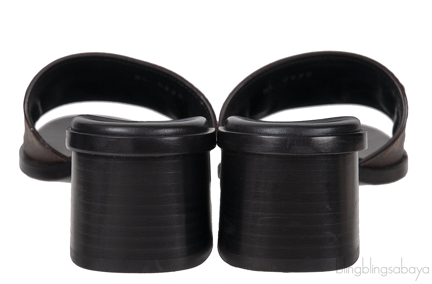 Louis Vuitton Monogram Lock-it Block Mules
