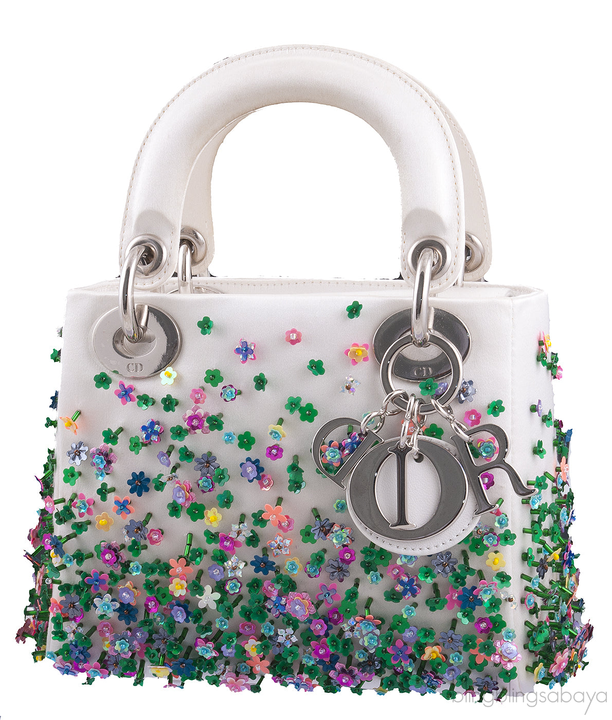 Lady Dior Micro Flower Embellished Bag