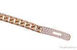 Hermes Kelly Gourmette Link 18k Rose Gold Diamonds Bracelet
