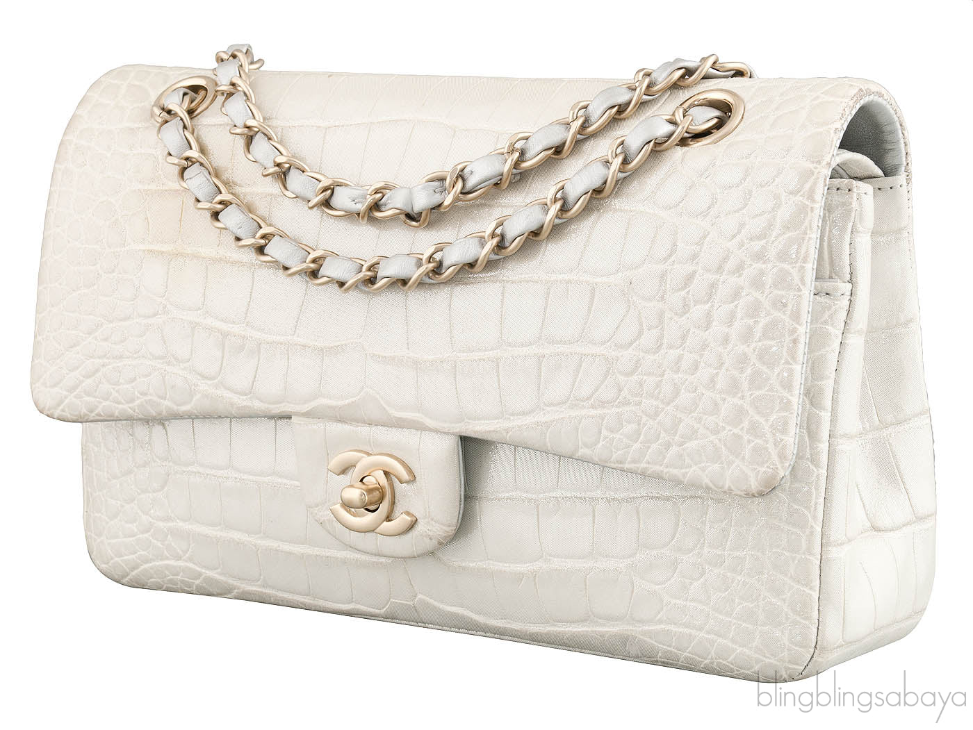Classic Silver Metallic Crocodile Brass Matte CC