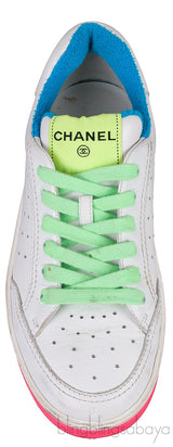 White Neon Multicolor Sneakers