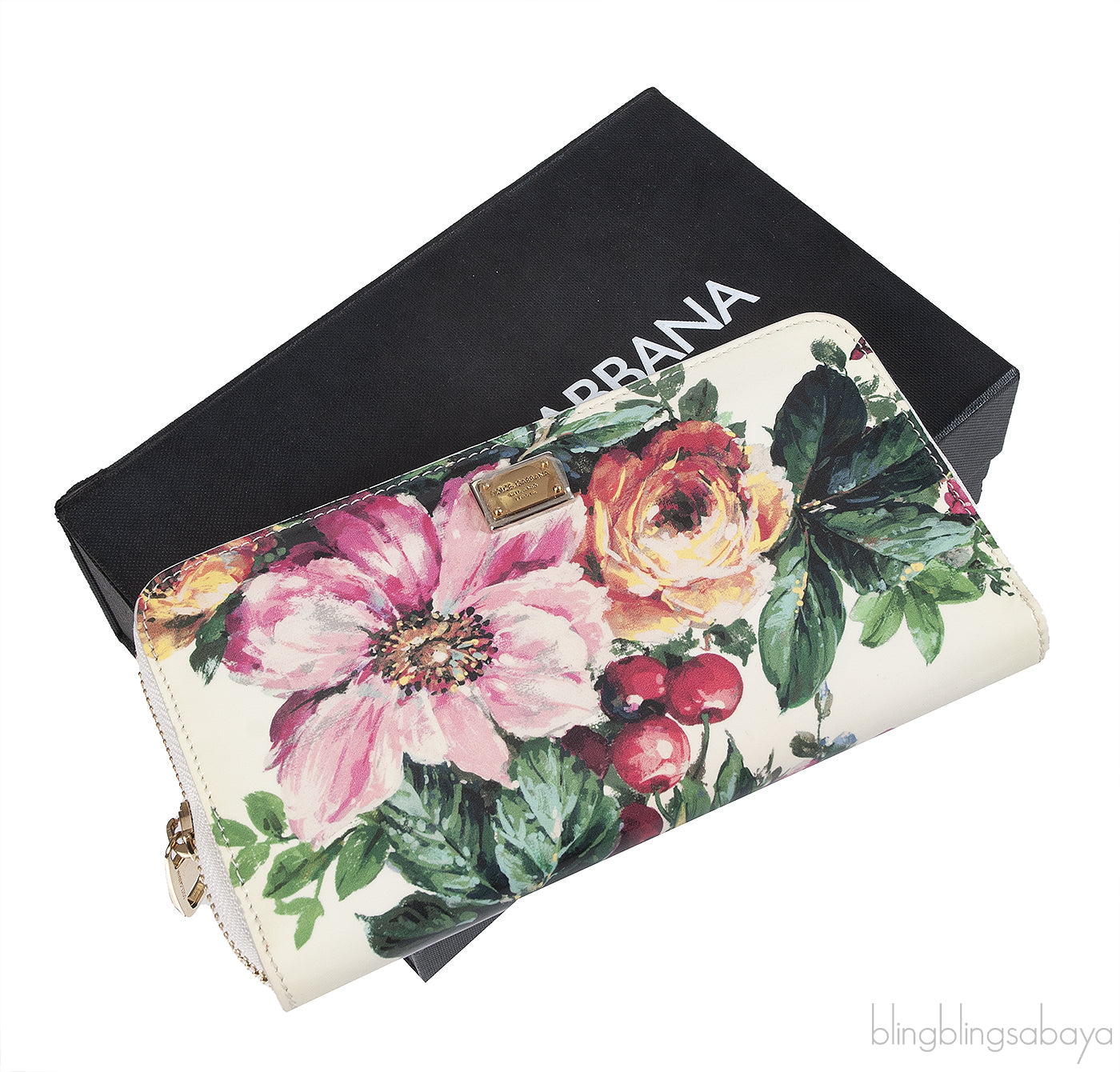 Dolce & Gabbana Floral Zip Around Continental Wallet