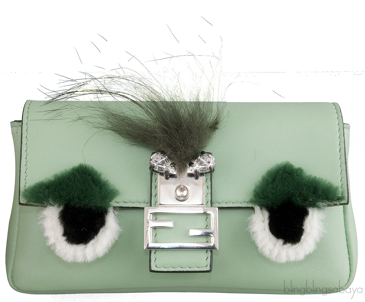 Green Micro Baguette Monster Bag
