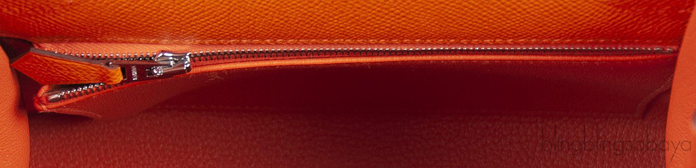 Kelly 25 Orange Epsom Sellier PHW