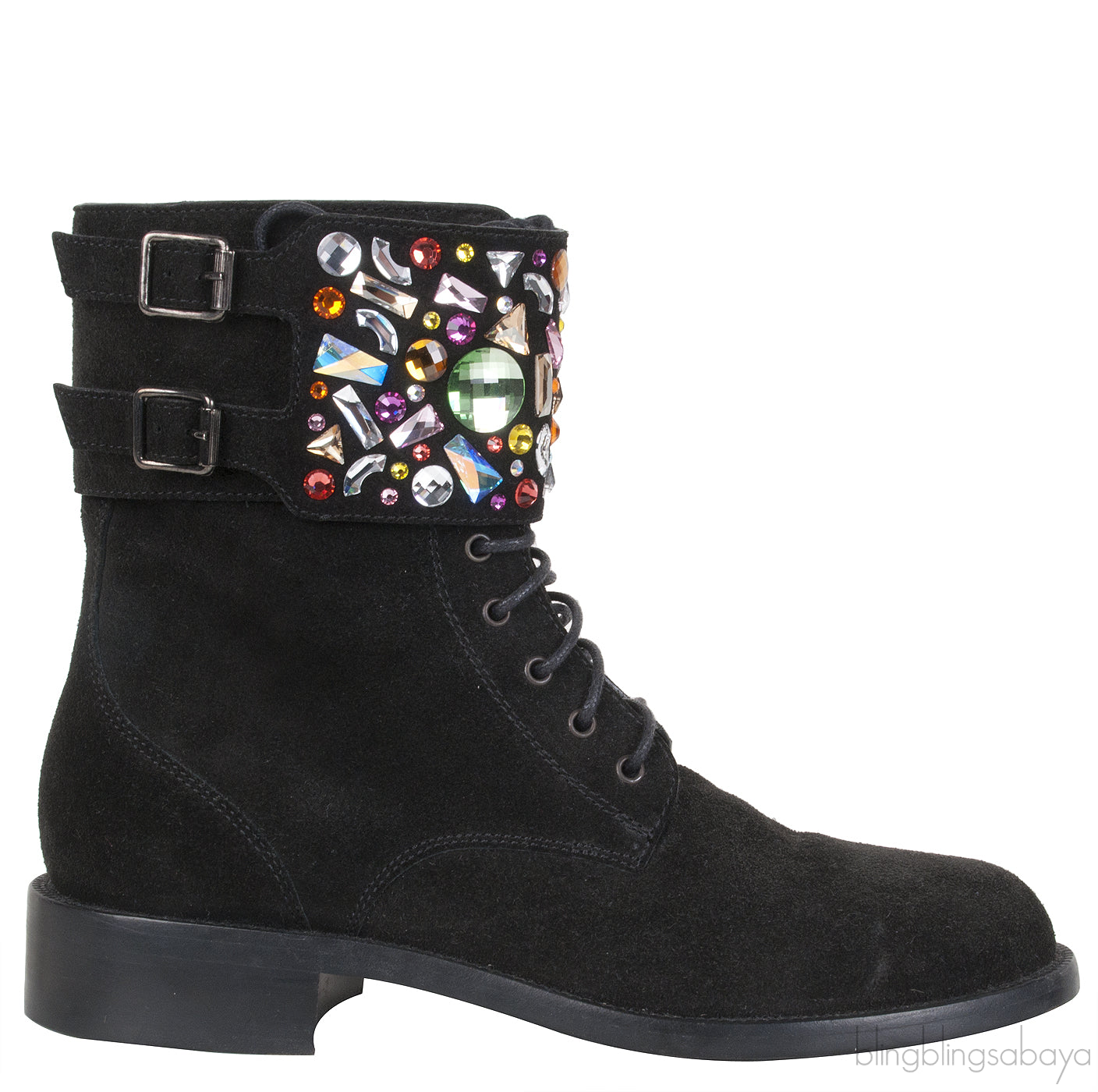 Jewelled Suede Ankle Boots