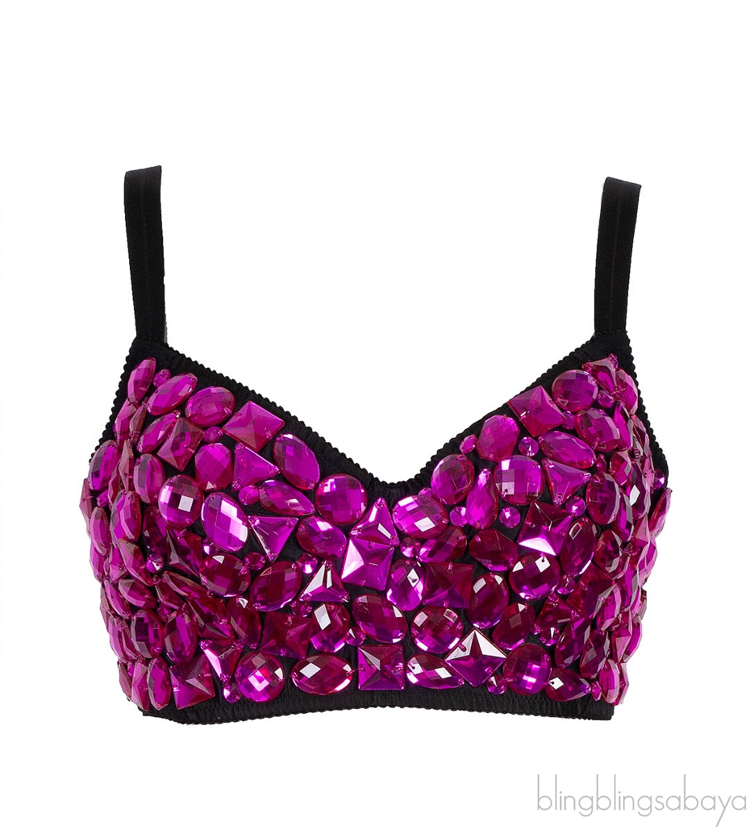 Purple Crystal Emb. Crop Top