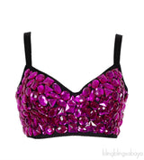 Purple Crystal Emb. Crop Top