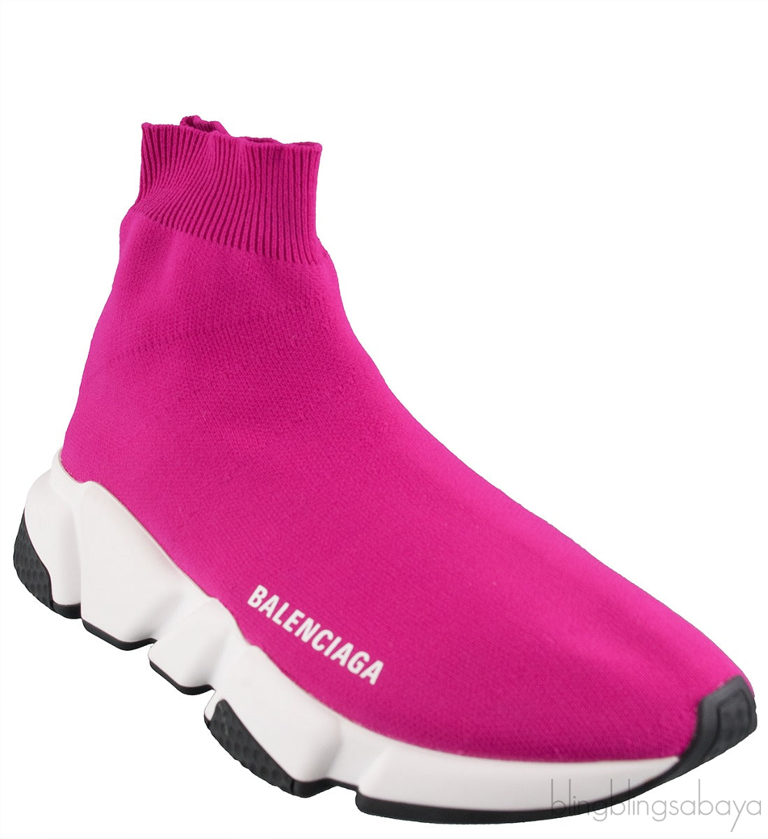 Fuchsia Speed Stretch-knit High Top Sneakers