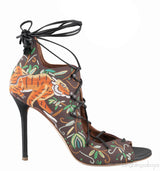 Embroidered Lace Canvas Sandals