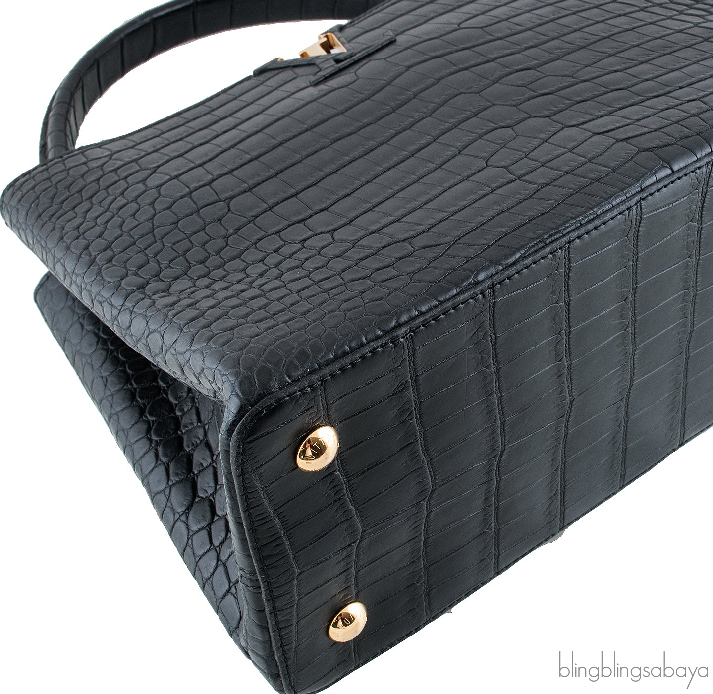 Black Capucines Crocodile MM