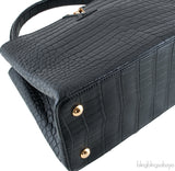 Black Capucines Crocodile MM