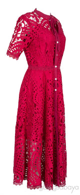 Fuchsia Laser Cut Dress