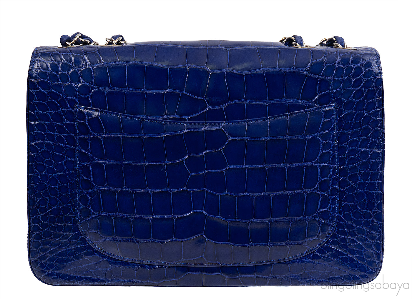 Chanel Classic Blue Crocodile Jumbo Flap Bag