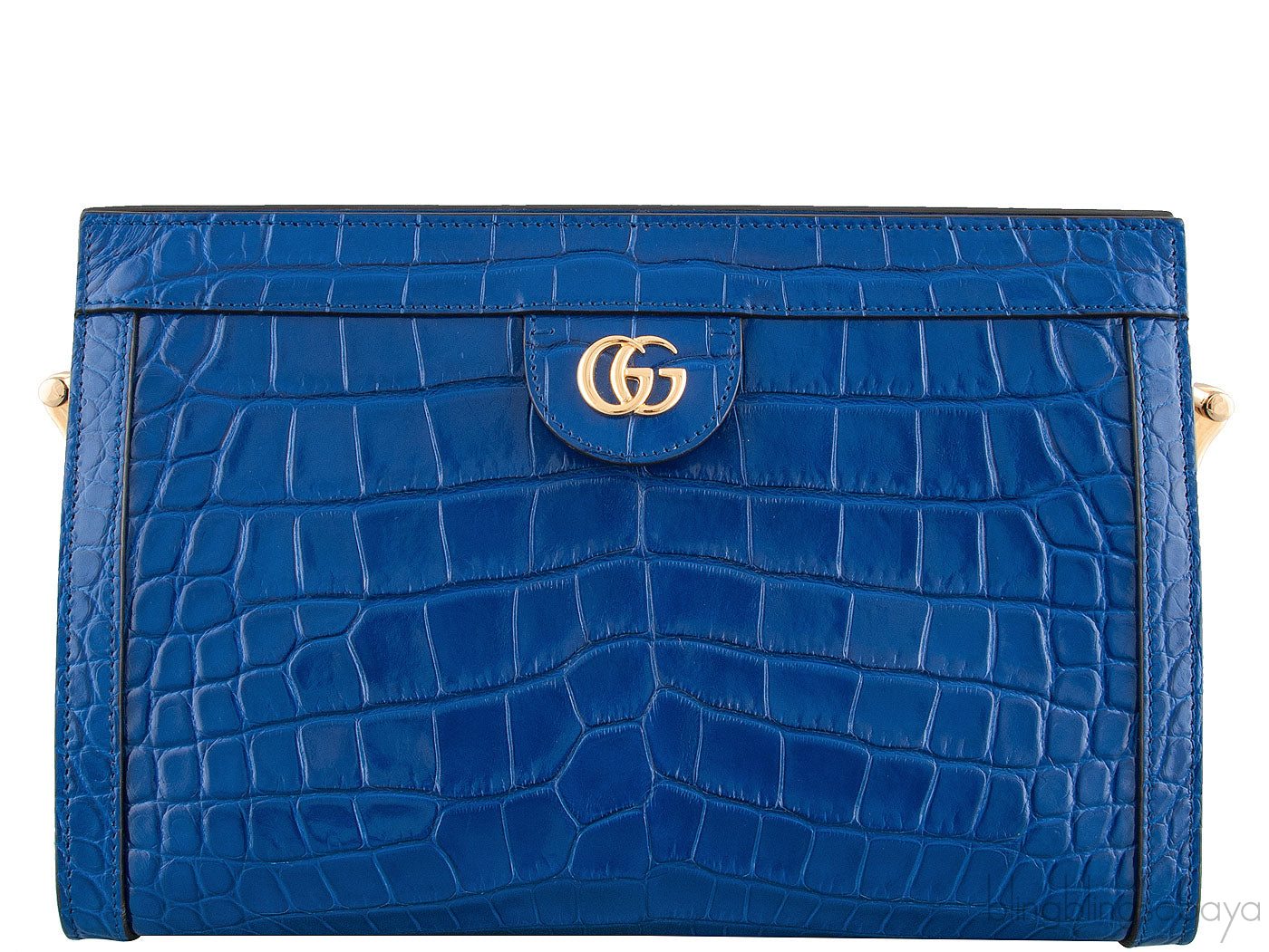 Ophidia Crocodile Blue Shoulder Bag