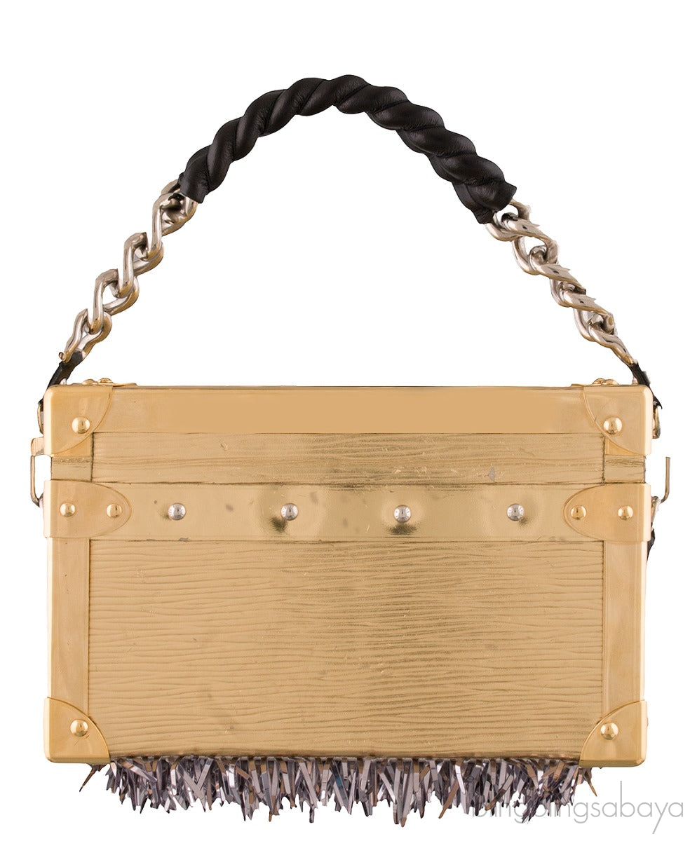 Petite Malle Gold Epi Metallic Fur Bag