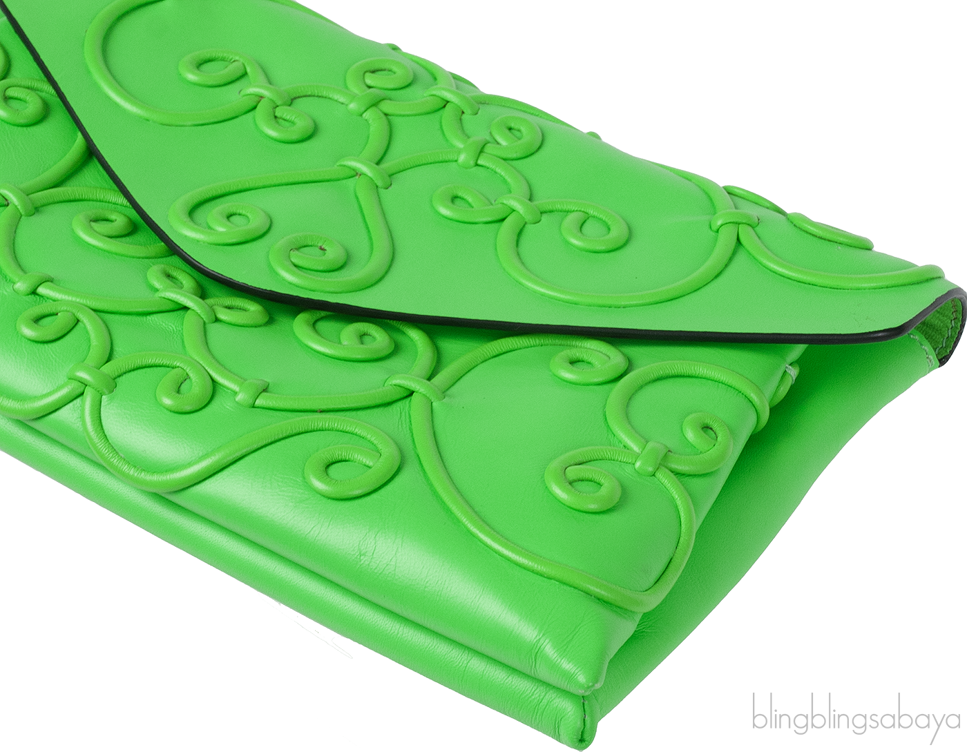 Intrigate Envelope Clutch Neon Green