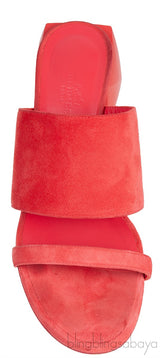 Hermes Suede Red Coral Sandals