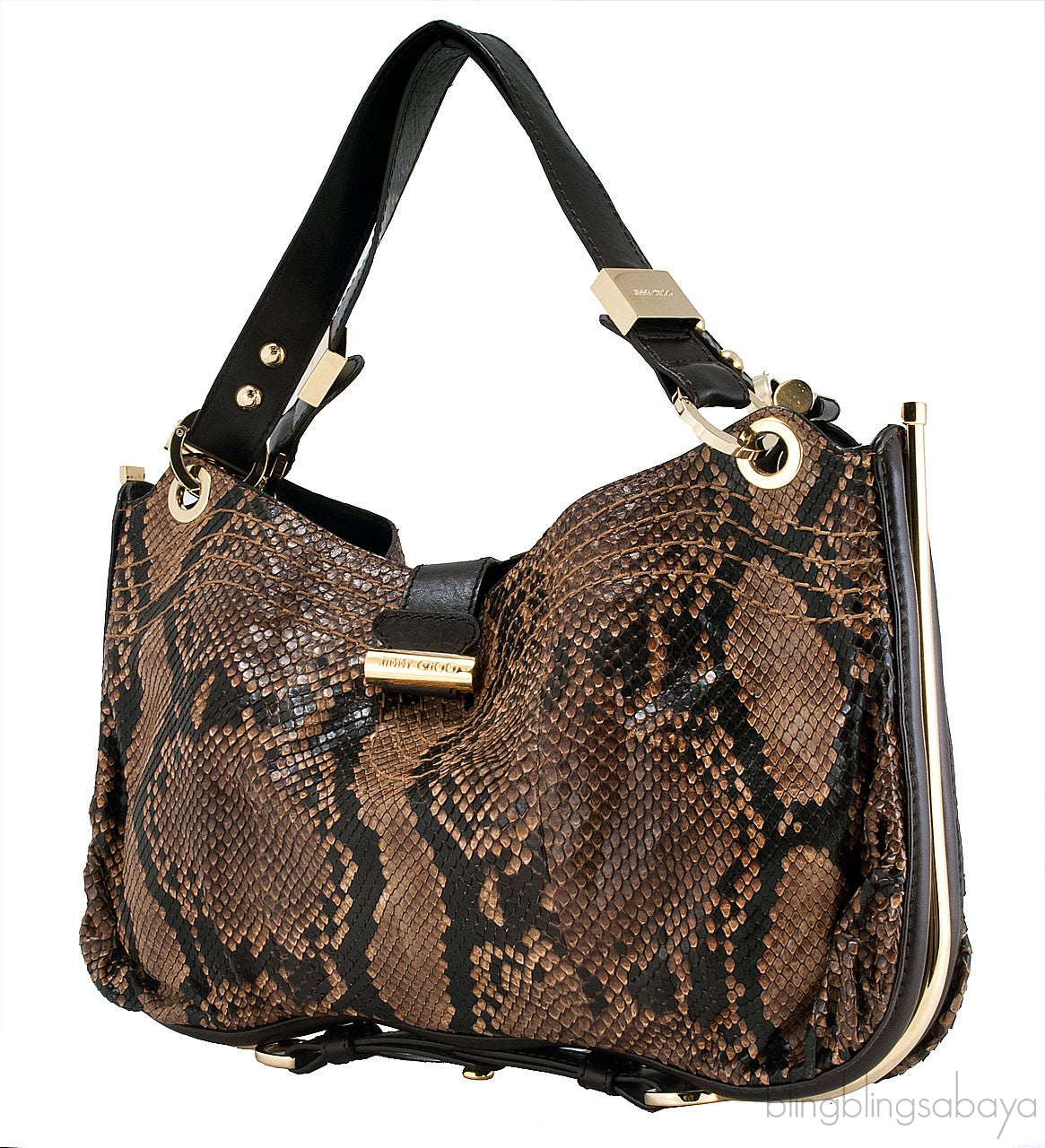 Ayse Python Shoulder Bag