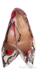 Natural & Red Python PVC Heels
